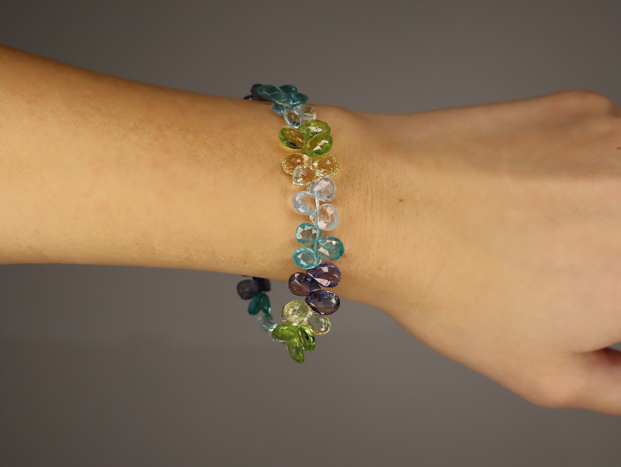 Bracciale con Gocce arcobaleno-colori freddi - immagine 2