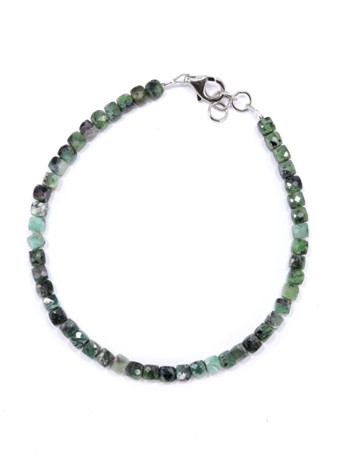 Bracciale in Smeraldo grezzo e Zoisite