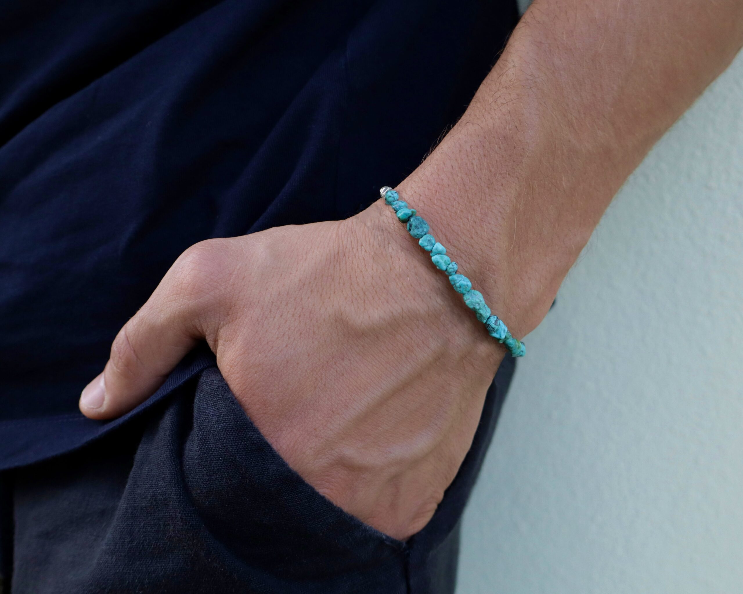 Bracciale con pepite grezze di Turchese del Nevada - immagine 2