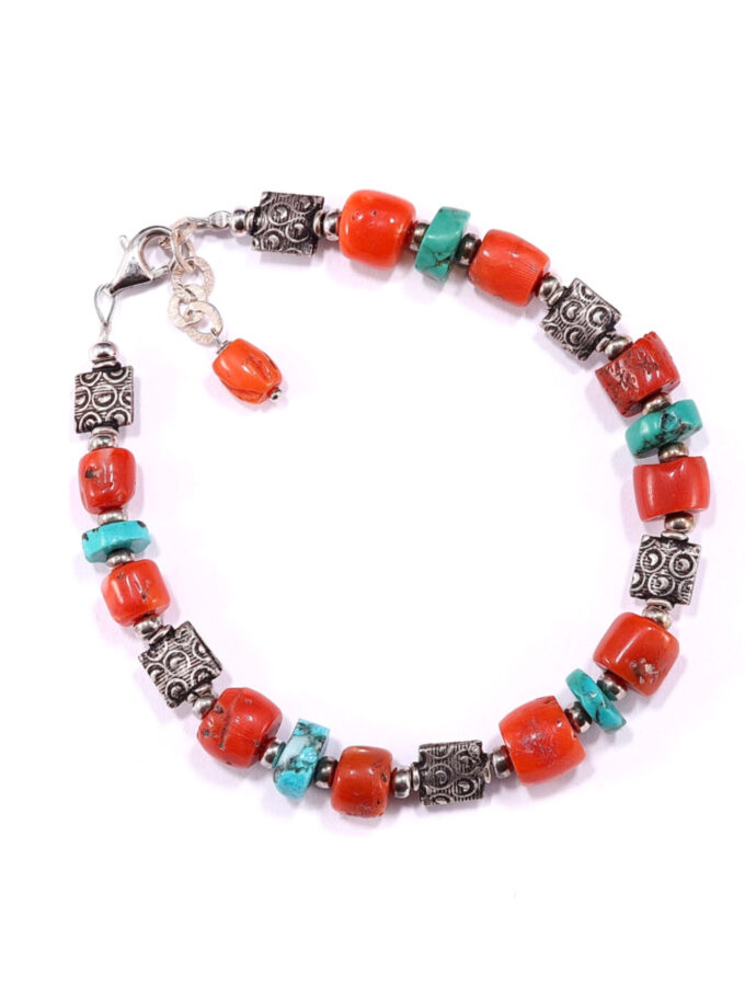 Bracciale in Corallo e Turchese