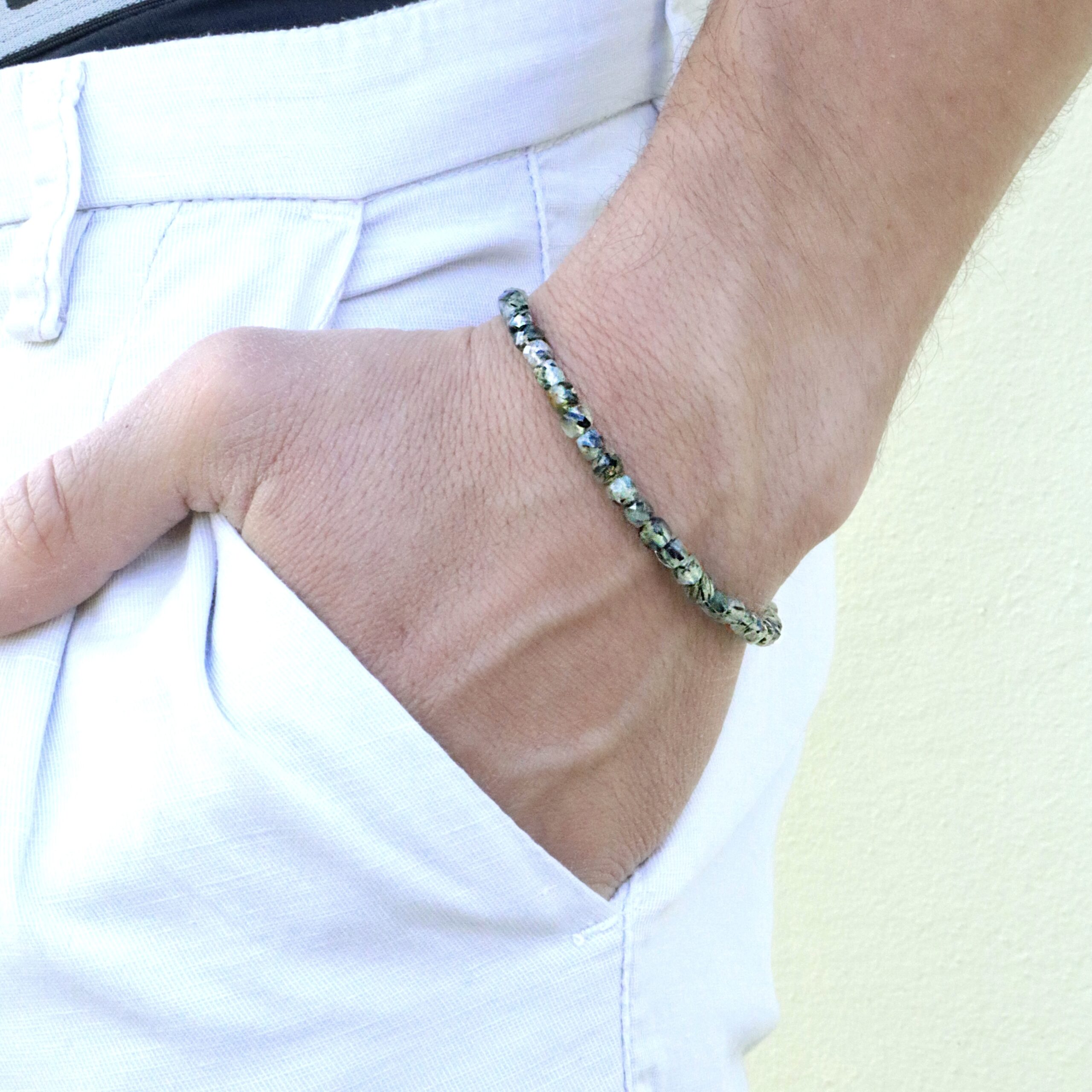Bracciale in Quarzo tormalinato verde - immagine 2