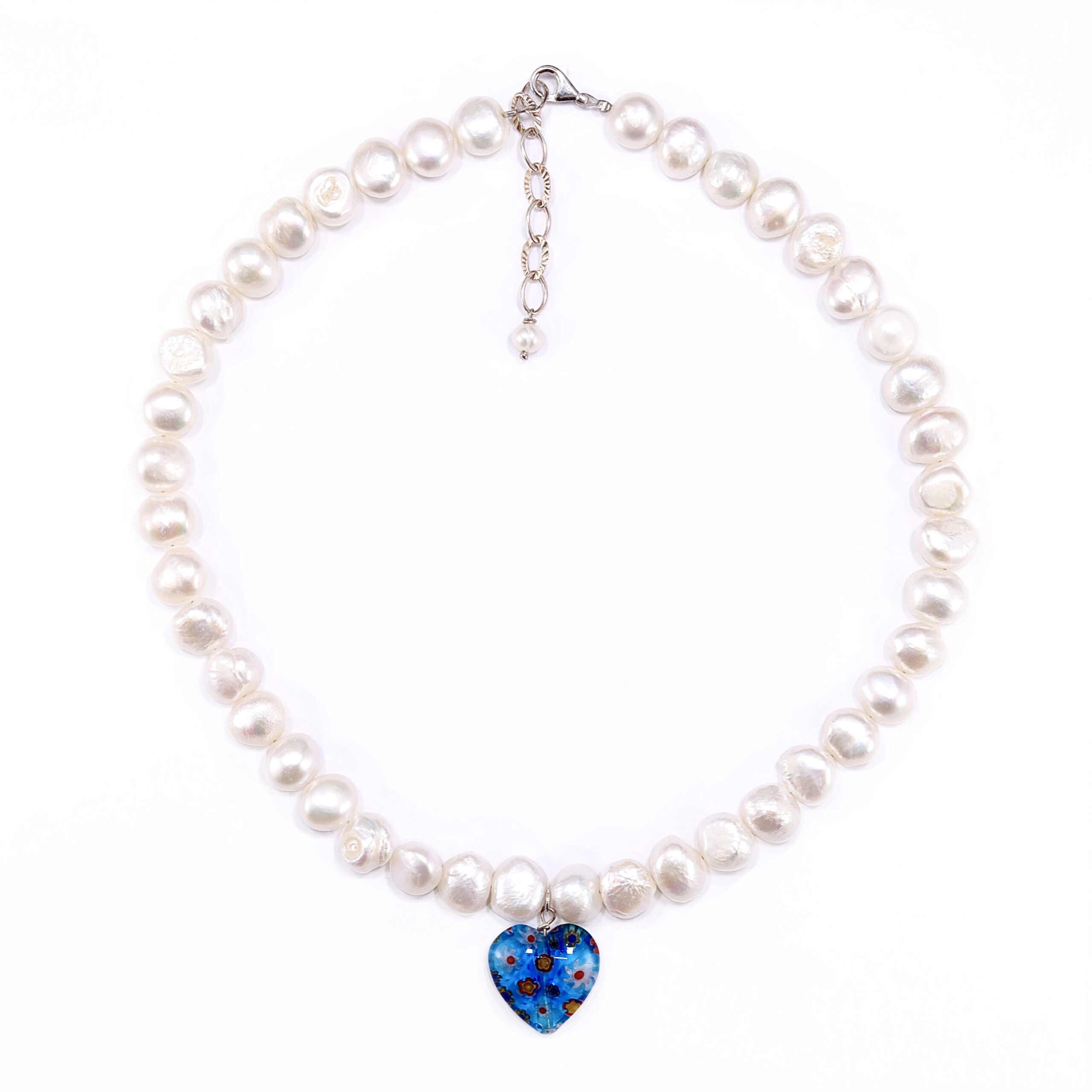 Collana di Perle con cuore blu - immagine 6