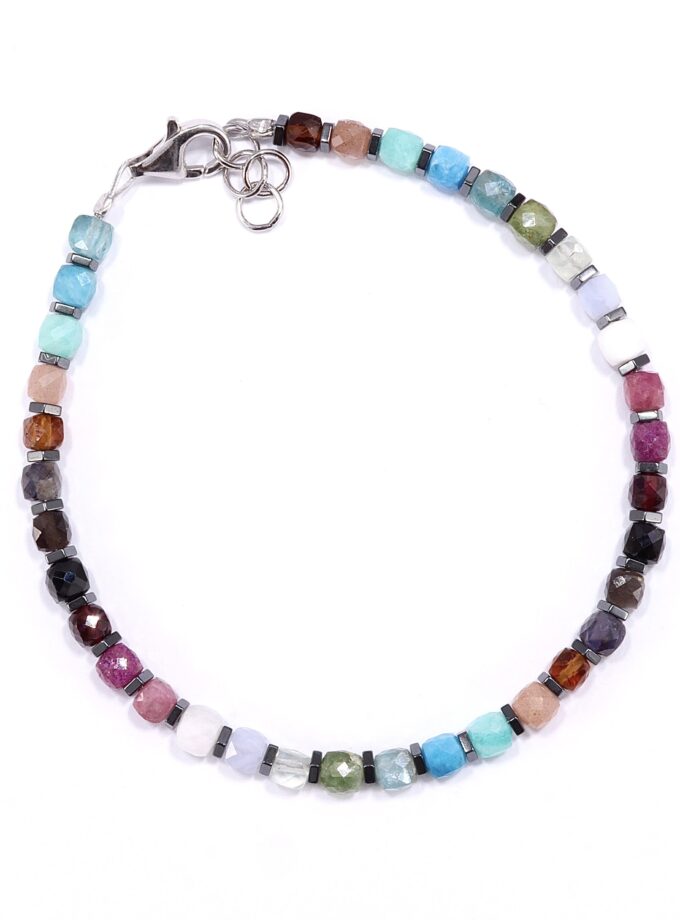 Bracciale con pietre preziose multicolor