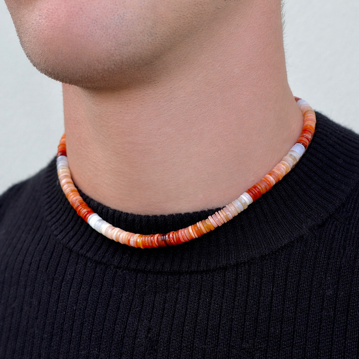 Collana in Opale di Fuoco Messicano - Slim Version - immagine 2
