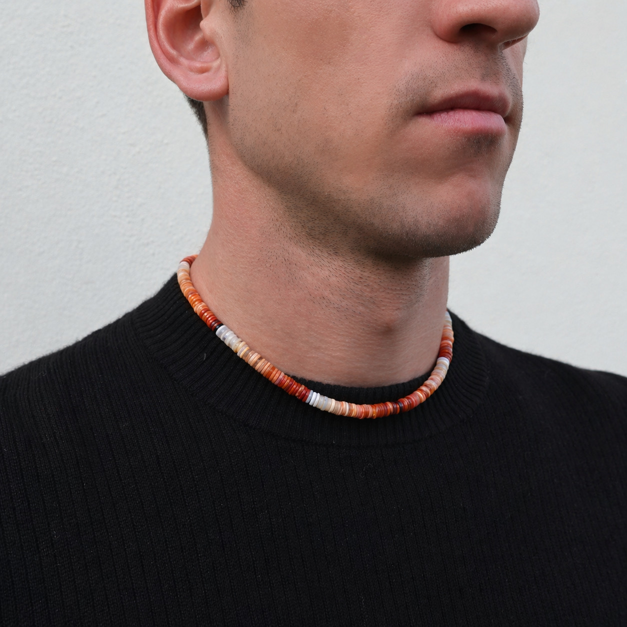 Collana in Opale di Fuoco Messicano - Slim Version - immagine 3
